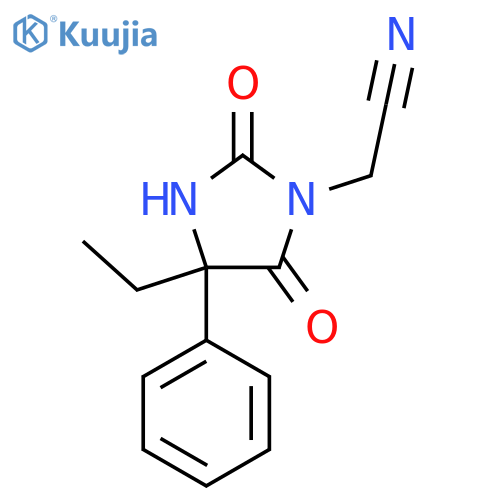 2-(4-ethyl-2,5-dioxo-4-phenylimidazolidin-1-yl)acetonitrile structure