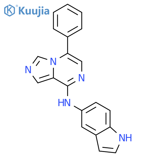 IMIDAZO[1,5-A]PYRAZIN-8-AMINE, N-1H-INDOL-5-YL-5-PHENYL- structure