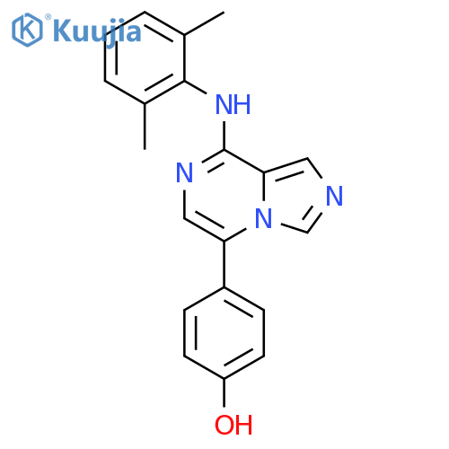 Phenol, 4-[8-[(2,6-dimethylphenyl)amino]imidazo[1,5-a]pyrazin-5-yl]- structure