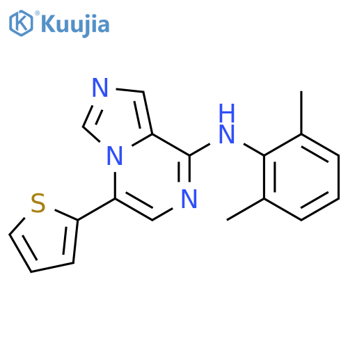 Imidazo[1,5-a]pyrazin-8-amine, N-(2,6-dimethylphenyl)-5-(2-thienyl)- structure