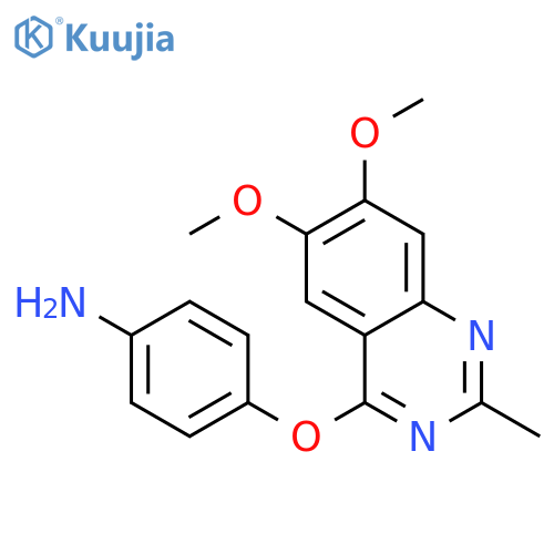 Benzenamine, 4-[(6,7-dimethoxy-2-methyl-4-quinazolinyl)oxy]- structure