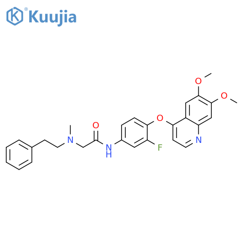 Acetamide,N-[4-[(6,7-dimethoxy-4-quinolinyl)oxy]-3-fluorophenyl]-2-[methyl(2-phenylethyl)amino]- structure