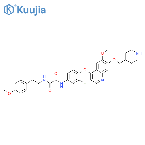 Ethanediamide,N-[3-fluoro-4-[[6-methoxy-7-(4-piperidinylmethoxy)-4-quinolinyl]oxy]phenyl]-N'-[2-(4-methoxyphenyl)ethyl]- structure