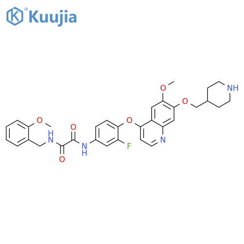 Ethanediamide,N-[3-fluoro-4-[[6-methoxy-7-(4-piperidinylmethoxy)-4-quinolinyl]oxy]phenyl]-N'-[(2-methoxyphenyl)methyl]- structure