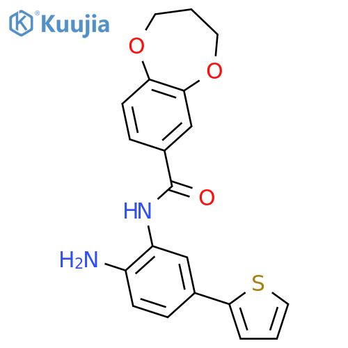 2H-1,5-Benzodioxepin-7-carboxamide,N-[2-amino-5-(2-thienyl)phenyl]-3,4-dihydro- structure