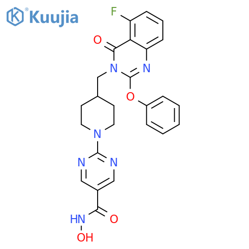 5-Pyrimidinecarboxamide,2-[4-[(5-fluoro-4-oxo-2-phenoxy-3(4H)-quinazolinyl)methyl]-1-piperidinyl]-N-hydroxy- structure
