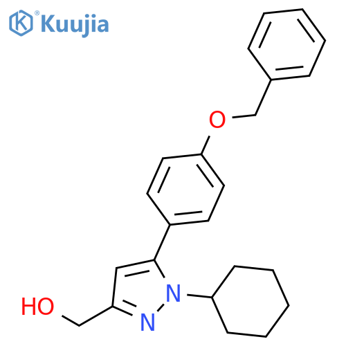 1H-Pyrazole-3-methanol, 1-cyclohexyl-5-[4-(phenylmethoxy)phenyl]- structure
