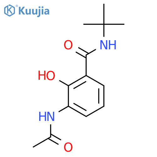 Benzamide, 3-(acetylamino)-N-(1,1-dimethylethyl)-2-hydroxy- structure