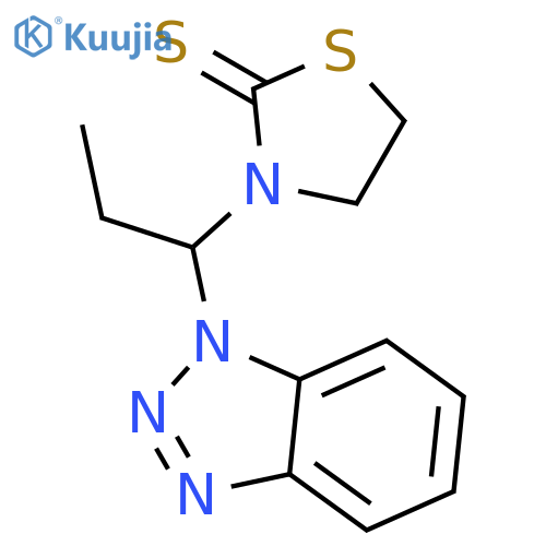 2-THIAZOLIDINETHIONE, 3-[1-(1H-BENZOTRIAZOL-1-YL)PROPYL]- structure