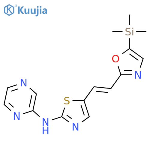 PYRAZINAMINE, N-[5-[2-[5-(TRIMETHYLSILYL)-2-OXAZOLYL]ETHENYL]-2-THIAZOLYL]- structure