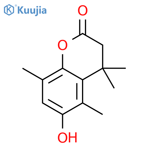 6-hydroxy-4,4,5,8-tetramethyl-3,4-dihydrocoumarin structure