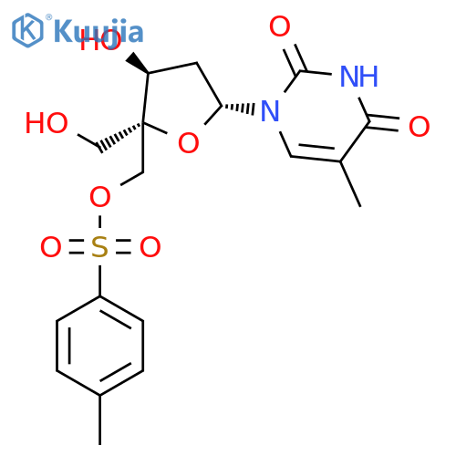 Thymidine, 4'-C-[[[(4-methylphenyl)sulfonyl]oxy]methyl]- structure