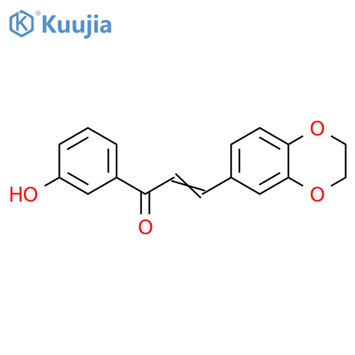 (2E)-3-(2,3-dihydro-1,4-benzodioxin-6-yl)-1-(3-hydroxyphenyl)prop-2-en-1-one structure