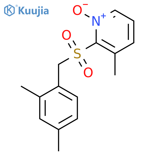 PYRIDINE, 2-[[(2,4-DIMETHYLPHENYL)METHYL]SULFONYL]-3-METHYL-, 1-OXIDE structure