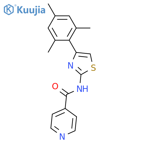 N-[4-(2,4,6-Trimethylphenyl)-2-thiazolyl]-4-pyridinecarboxamide structure