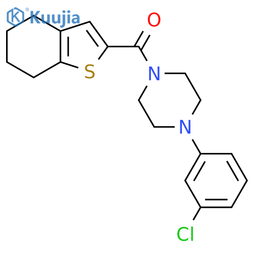 1-(3-Chlorophenyl)-4-(4,5,6,7-tetrahydro-1-benzothiophene-2-carbonyl)piperazine structure