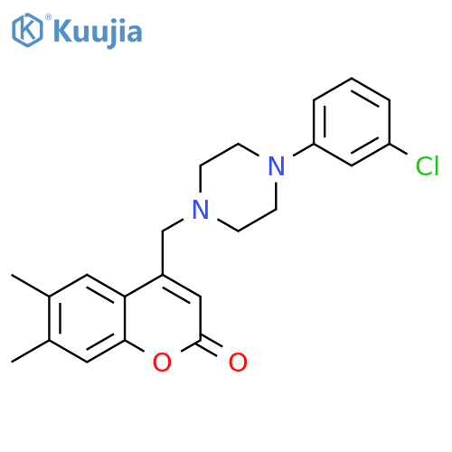 4-{4-(3-chlorophenyl)piperazin-1-ylmethyl}-6,7-dimethyl-2H-chromen-2-one structure