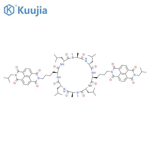 Cyclo[N-methyl-L-alanyl-D-leucyl-6-[3,6,7,8-tetrahydro-7-(2-methylpropyl)-1,3,6,8-tetraoxobenzo[lmn][3,8]phenanthrolin-2(1H)-yl]-L-norleucyl-D-leucyl-N-methyl-L-alanyl-D-leucyl-6-[3,6,7,8-tetrahydro-7-(2-methylpropyl)-1,3,6,8-tetraoxobenzo[lmn][3,8]phenanthrolin-2(1H)-yl]-L-norleucyl-D-leucyl] structure