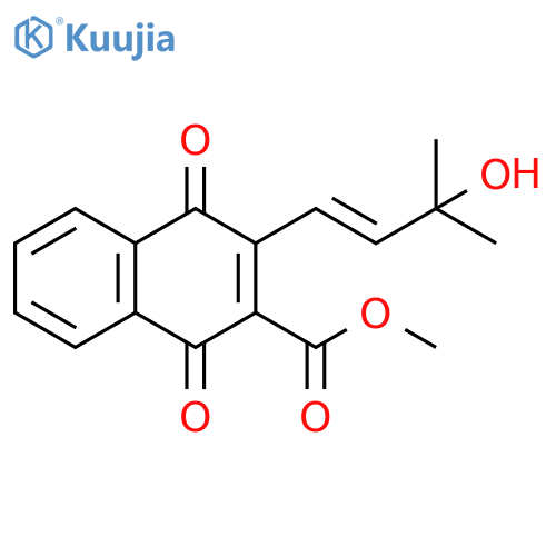 2-Naphthalenecarboxylic acid, 1,4-dihydro-3-[(1E)-3-hydroxy-3-methyl-1-buten-1-yl]-1,4-dioxo-, methyl ester structure
