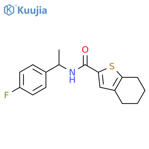 N-[1-(4-fluorophenyl)ethyl]-4,5,6,7-tetrahydro-1-benzothiophene-2-carboxamide structure