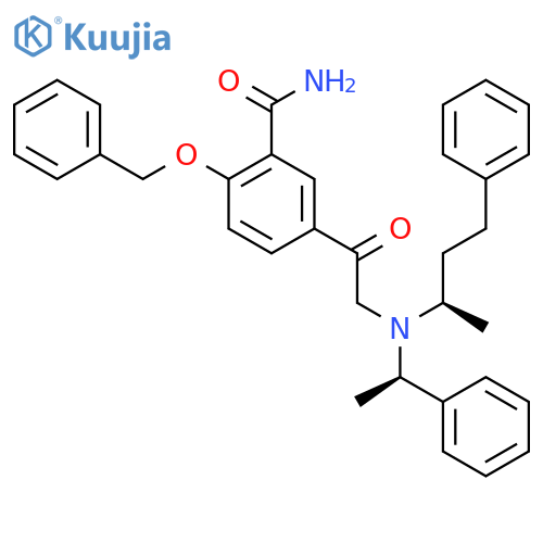 (R-(R*,R*))-2-(Benzyloxy)-5-(((1-methyl-3-phenylpropyl)(1-phenylethyl)amino)acetyl)benzamide structure