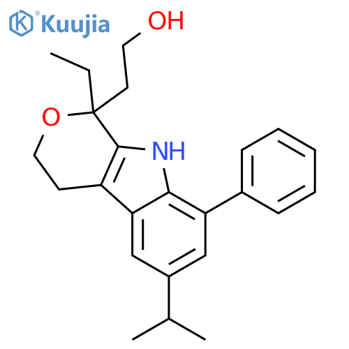 Pyrano[3,4-b]indole-1-ethanol,1-ethyl-1,3,4,9-tetrahydro-6-(1-methylethyl)-8-phenyl- structure