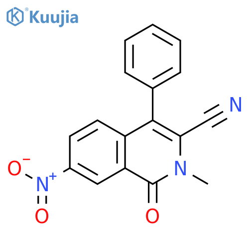 3-Isoquinolinecarbonitrile, 1,2-dihydro-2-methyl-7-nitro-1-oxo-4-phenyl- structure
