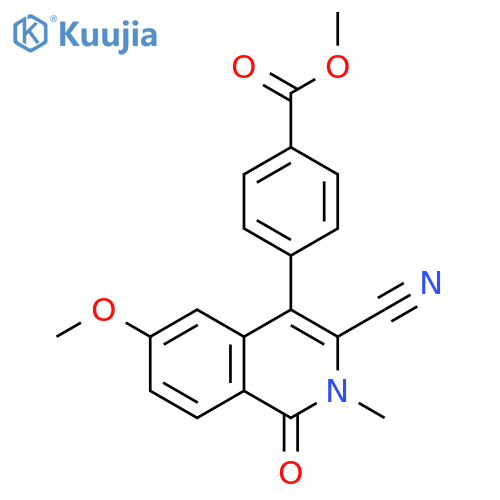Benzoic acid,4-(3-cyano-1,2-dihydro-6-methoxy-2-methyl-1-oxo-4-isoquinolinyl)-,methyl ester structure