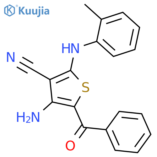 3-THIOPHENECARBONITRILE, 4-AMINO-5-BENZOYL-2-[(2-METHYLPHENYL)AMINO]- structure