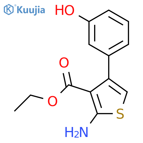 3-Thiophenecarboxylic acid, 2-amino-4-(3-hydroxyphenyl)-, ethyl ester structure