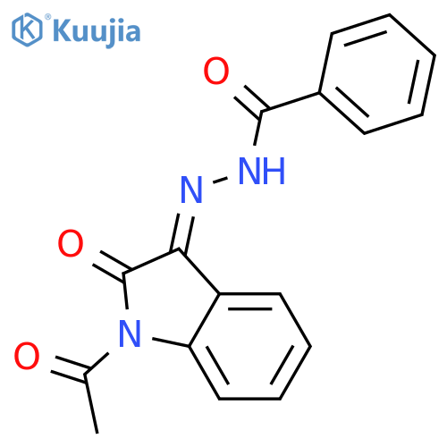 Benzoic acid, (1-acetyl-1,2-dihydro-2-oxo-3H-indol-3-ylidene)hydrazide structure