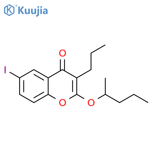 4H-1-Benzopyran-4-one, 6-iodo-2-(1-methylbutoxy)-3-propyl- structure
