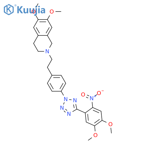 Isoquinoline,2-[2-[4-[5-(4,5-dimethoxy-2-nitrophenyl)-2H-tetrazol-2-yl]phenyl]ethyl]-1,2,3,4-tetrahydro-6,7-dimethoxy- structure
