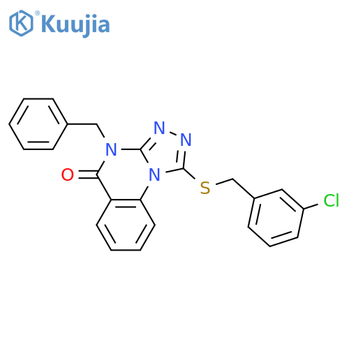4-benzyl-1-{(3-chlorophenyl)methylsulfanyl}-4H,5H-1,2,4triazolo4,3-aquinazolin-5-one structure