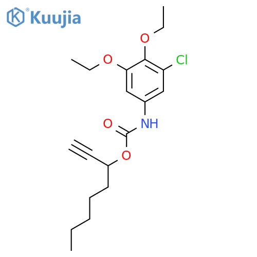 Carbamic acid, (3-chloro-4,5-diethoxyphenyl)-, 1-ethynylhexyl ester structure