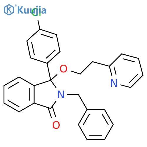 1H-Isoindol-1-one,3-(4-chlorophenyl)-2,3-dihydro-2-(phenylmethyl)-3-[2-(2-pyridinyl)ethoxy]- structure