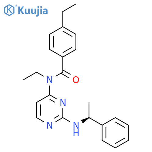 Benzamide, N,4-diethyl-N-[2-[[(1S)-1-phenylethyl]amino]-4-pyrimidinyl]- structure