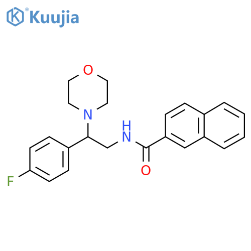 N-[2-(4-fluorophenyl)-2-(morpholin-4-yl)ethyl]naphthalene-2-carboxamide structure