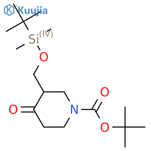 Tert-Butyl 3-(((tert-butyldimethylsilyl)oxy)methyl)-4-oxopiperidine-1-carboxylate structure