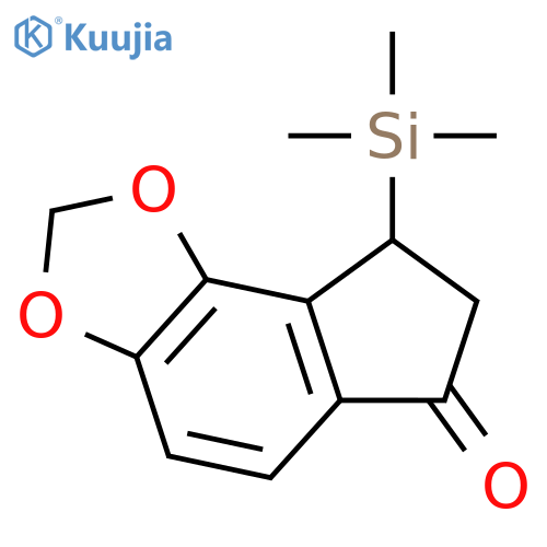 6H-Indeno[4,5-d]-1,3-dioxol-6-one, 7,8-dihydro-8-(trimethylsilyl)- structure