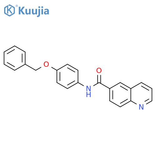 6-QUINOLINECARBOXAMIDE, N-[4-(PHENYLMETHOXY)PHENYL]- structure