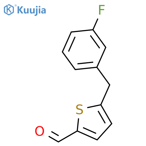 2-THIOPHENECARBOXALDEHYDE, 5-[(3-FLUOROPHENYL)METHYL]- structure