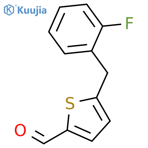 2-THIOPHENECARBOXALDEHYDE, 5-[(2-FLUOROPHENYL)METHYL]- structure