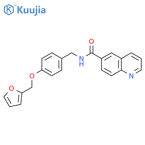 6-QUINOLINECARBOXAMIDE, N-[[4-(2-FURANYLMETHOXY)PHENYL]METHYL]- structure