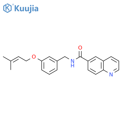 6-Quinolinecarboxamide, N-[[3-[(3-methyl-2-butenyl)oxy]phenyl]methyl]- structure