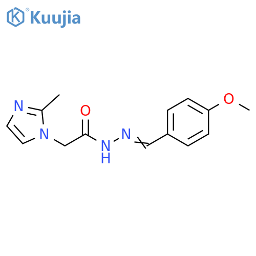 N'-(1E)-(4-methoxyphenyl)methylidene-2-(2-methyl-1H-imidazol-1-yl)acetohydrazide structure