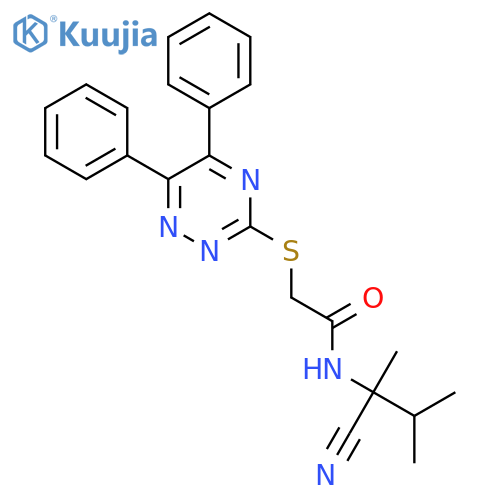 N-(1-cyano-1,2-dimethylpropyl)-2-[(5,6-diphenyl-1,2,4-triazin-3-yl)sulfanyl]acetamide structure