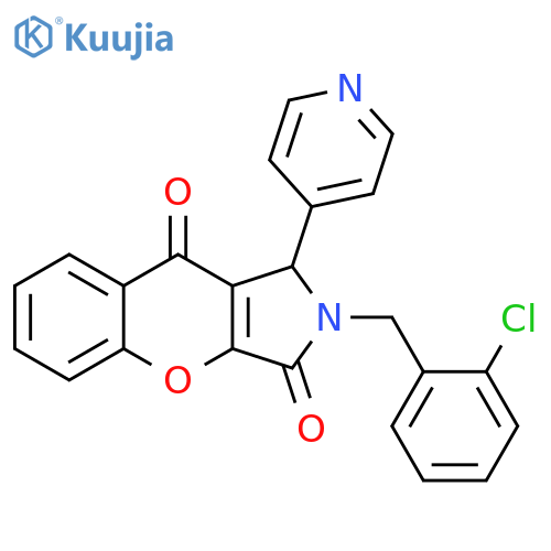 2-(2-chlorophenyl)methyl-1-(pyridin-4-yl)-1H,2H,3H,9H-chromeno2,3-cpyrrole-3,9-dione structure