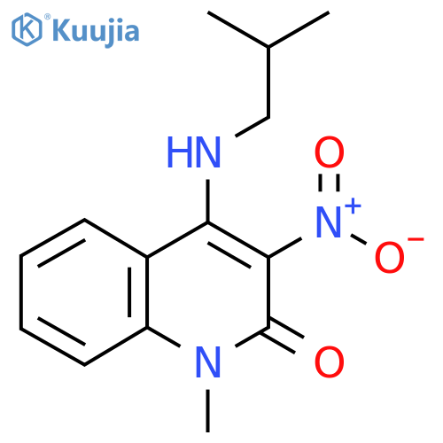 1-methyl-4-(2-methylpropyl)amino-3-nitro-1,2-dihydroquinolin-2-one structure