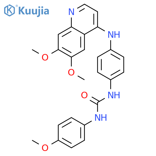 Urea,N-[4-[(6,7-dimethoxy-4-quinolinyl)amino]phenyl]-N'-(4-methoxyphenyl)- structure